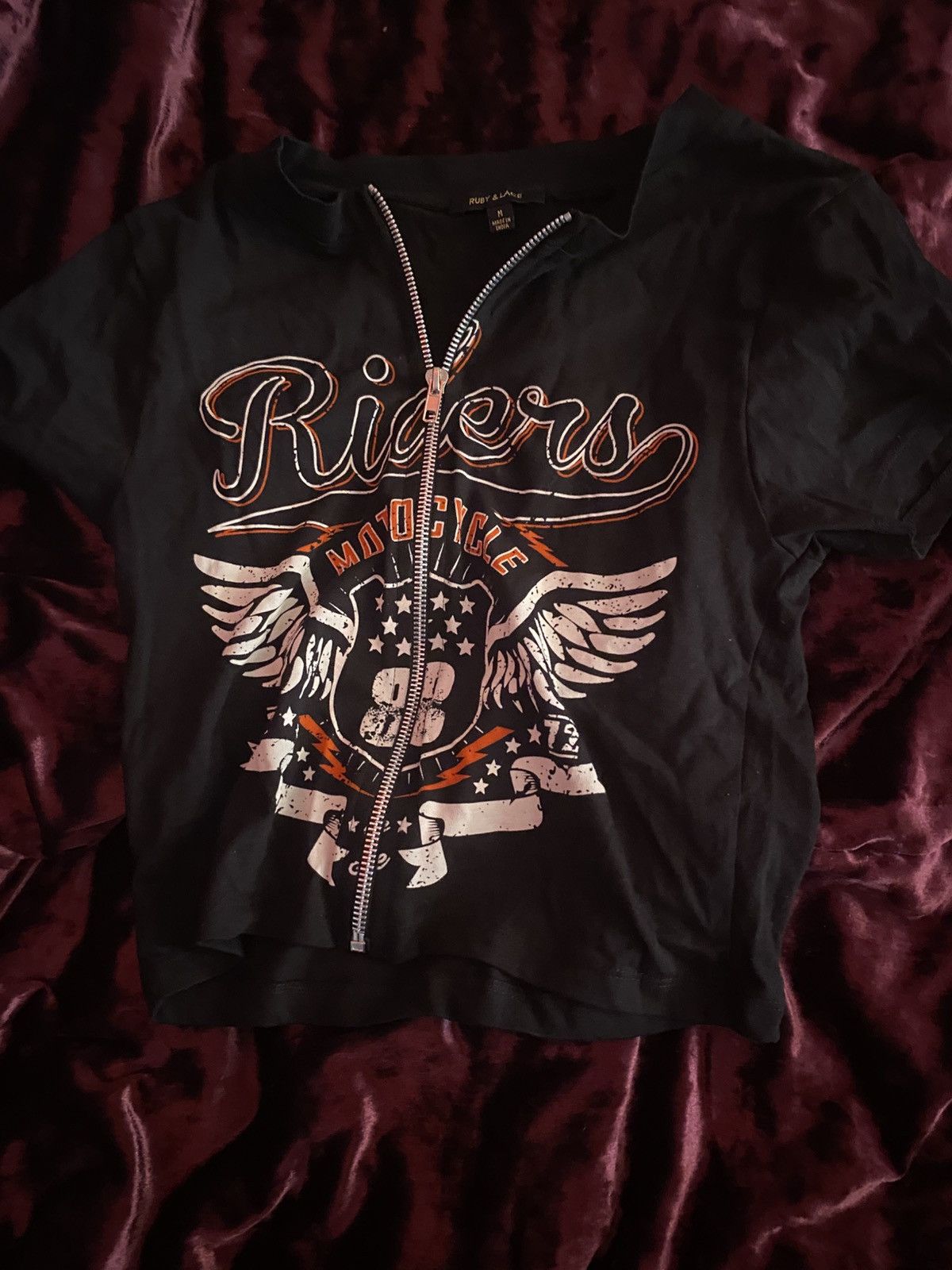 Other Brand new zip up motorcyle crop top Size M / US 6-8 / IT 42-44 - 1 Preview