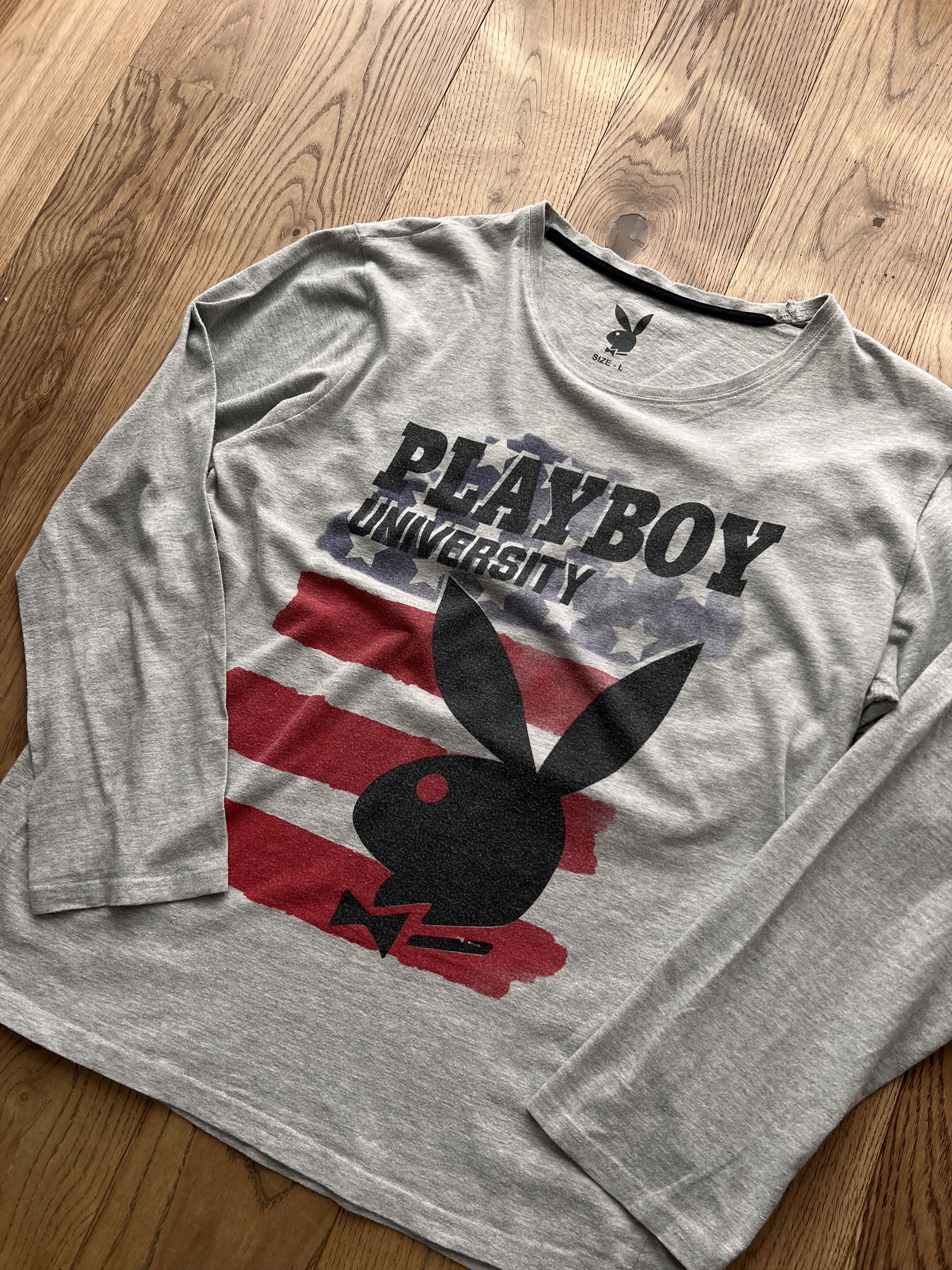 Playboy Indie sleaze Y2K Playboy USA longsleeve t shirt printed flag Size US L / EU 52-54 / 3 - 4 Thumbnail