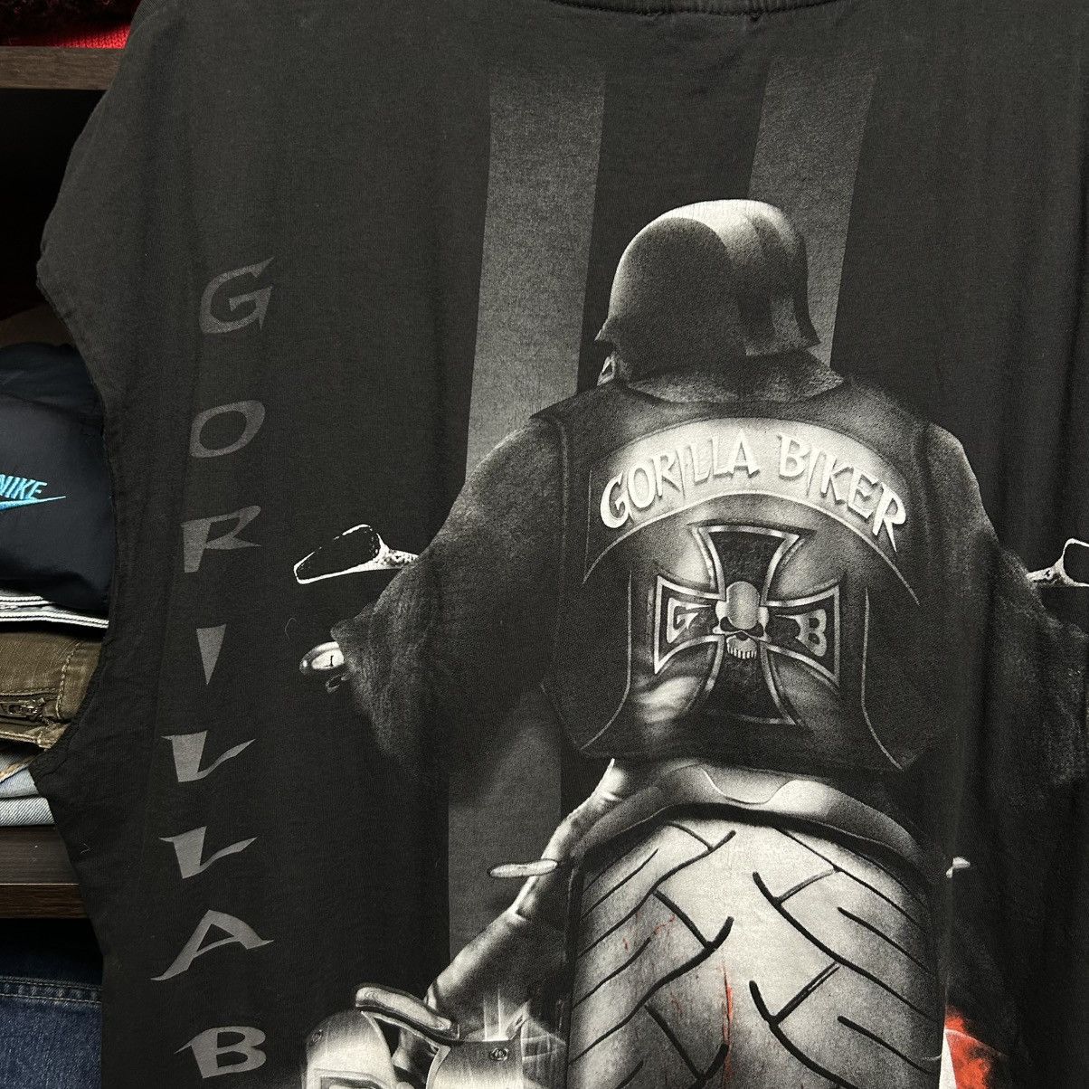Indian Motorcycle Vintage Gorilla Biker Big Graphic Logo motorcycle sleeveless Size US XXL / EU 58 / 5 - 9 Thumbnail