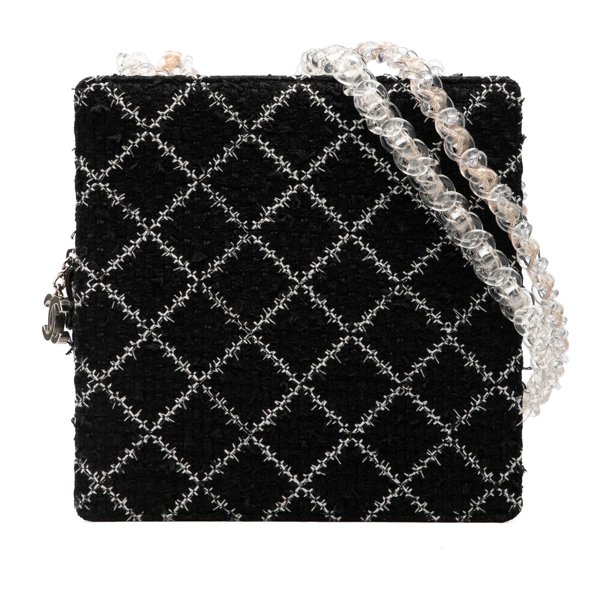 Chanel Tweed and Resin Zipped Chain Shopping Bag Size ONE SIZE - 1 Thumbnail