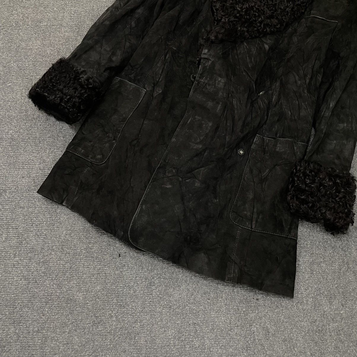 Genuine Leather × Japanese Brand × Vintage Crazy Horse Shephard Black Suede Leather Jacket Size US XS / EU 42 / 0 - 3 Thumbnail