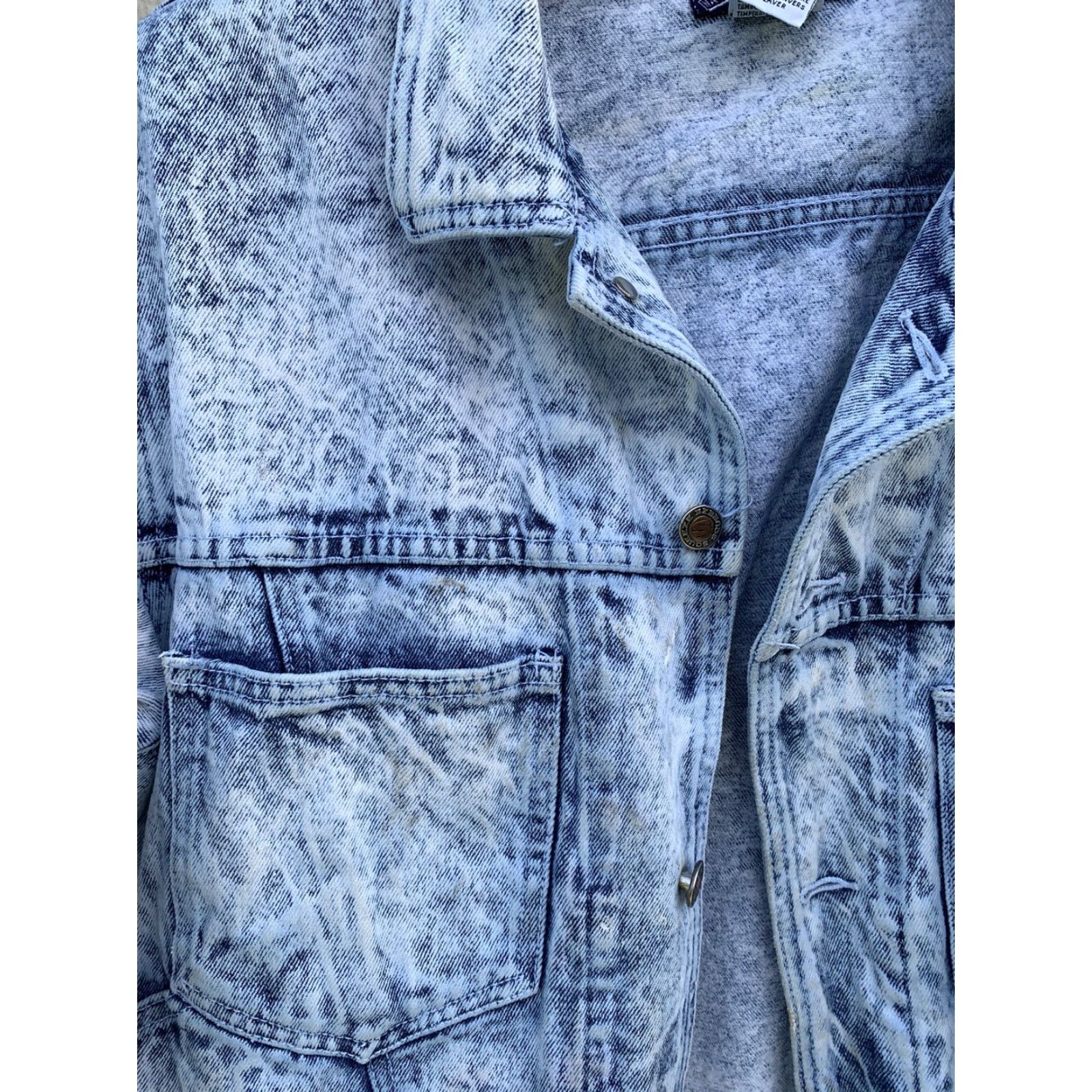 Vintage VINTAGE Squeeze Denim Ice Aged Jeans Jacket Blue 80s 90s Style Acid Wash Size L Grunge Mens Womens Boys Girls Denim Jacket Jeans Size US 33 - 5 Thumbnail