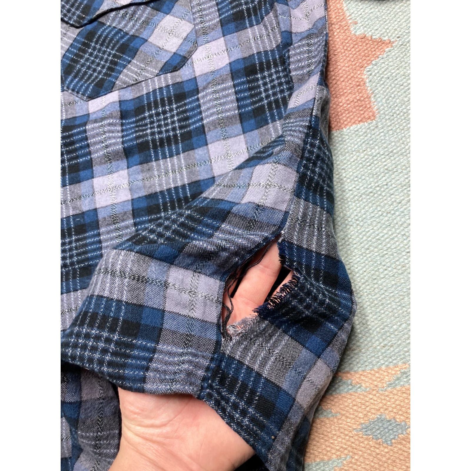 Vintage VINTAGE Northwest Territory Flannel Shirt Button-Up Plaid Men’s XL Blue Long Sleeve Size US XL / EU 56 / 4 - 4 Thumbnail