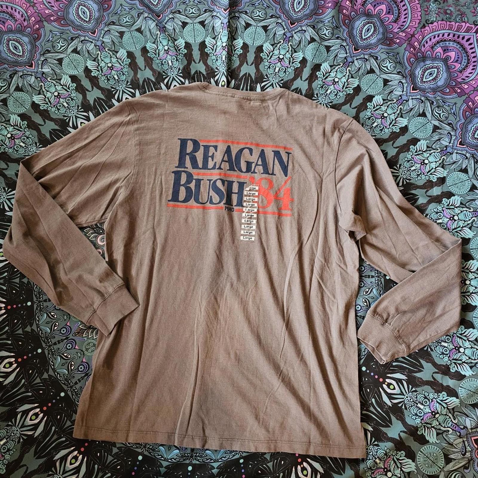 Designer Reagan Bush 84 NWT Grey and Blue Long Sleeve T-shirt Size US L / EU 52-54 / 3 - 1 Thumbnail