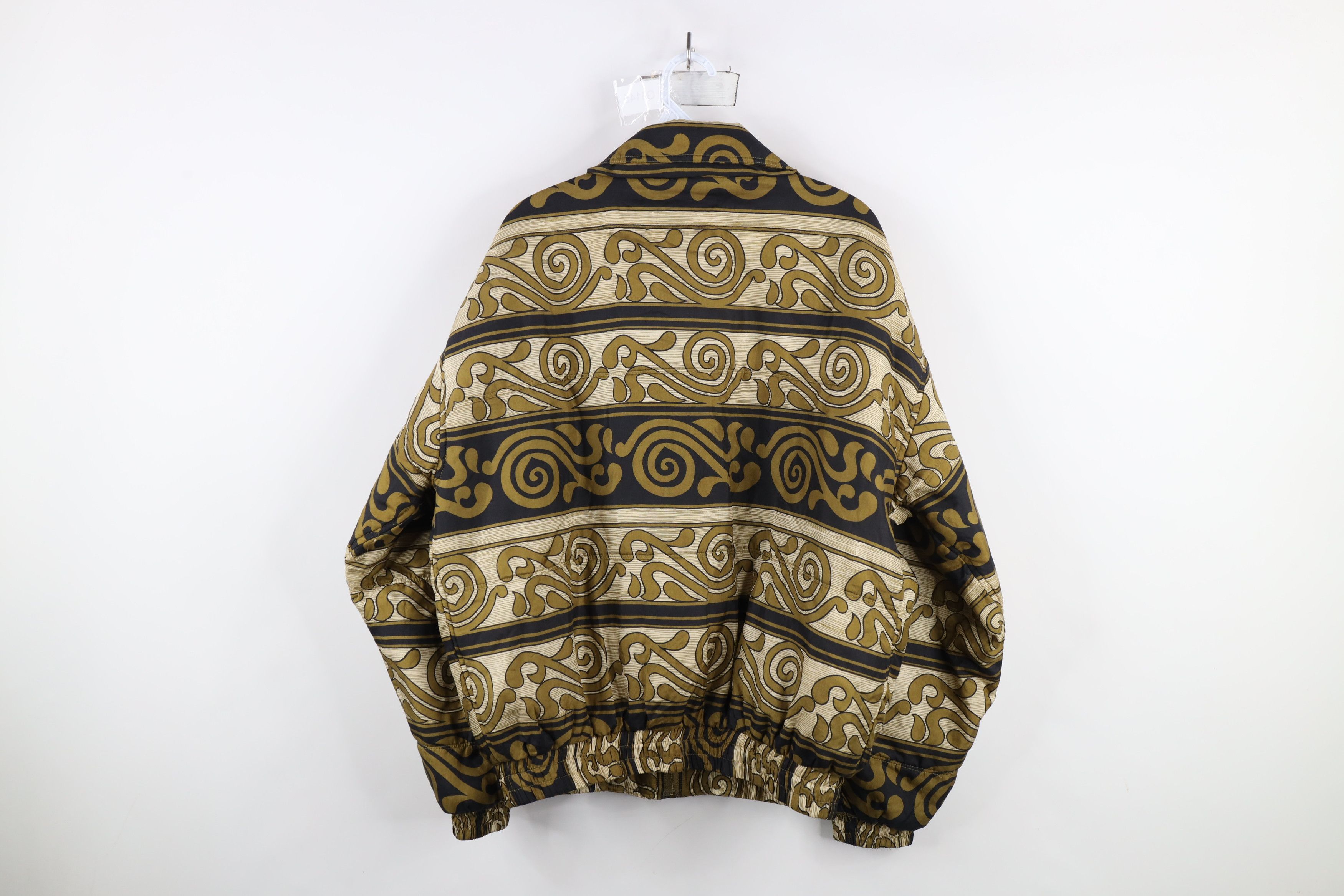 Vintage Vintage 90s Streetwear Striped Silk Bomber Jacket Gold Size M / US 6-8 / IT 42-44 - 12 Thumbnail