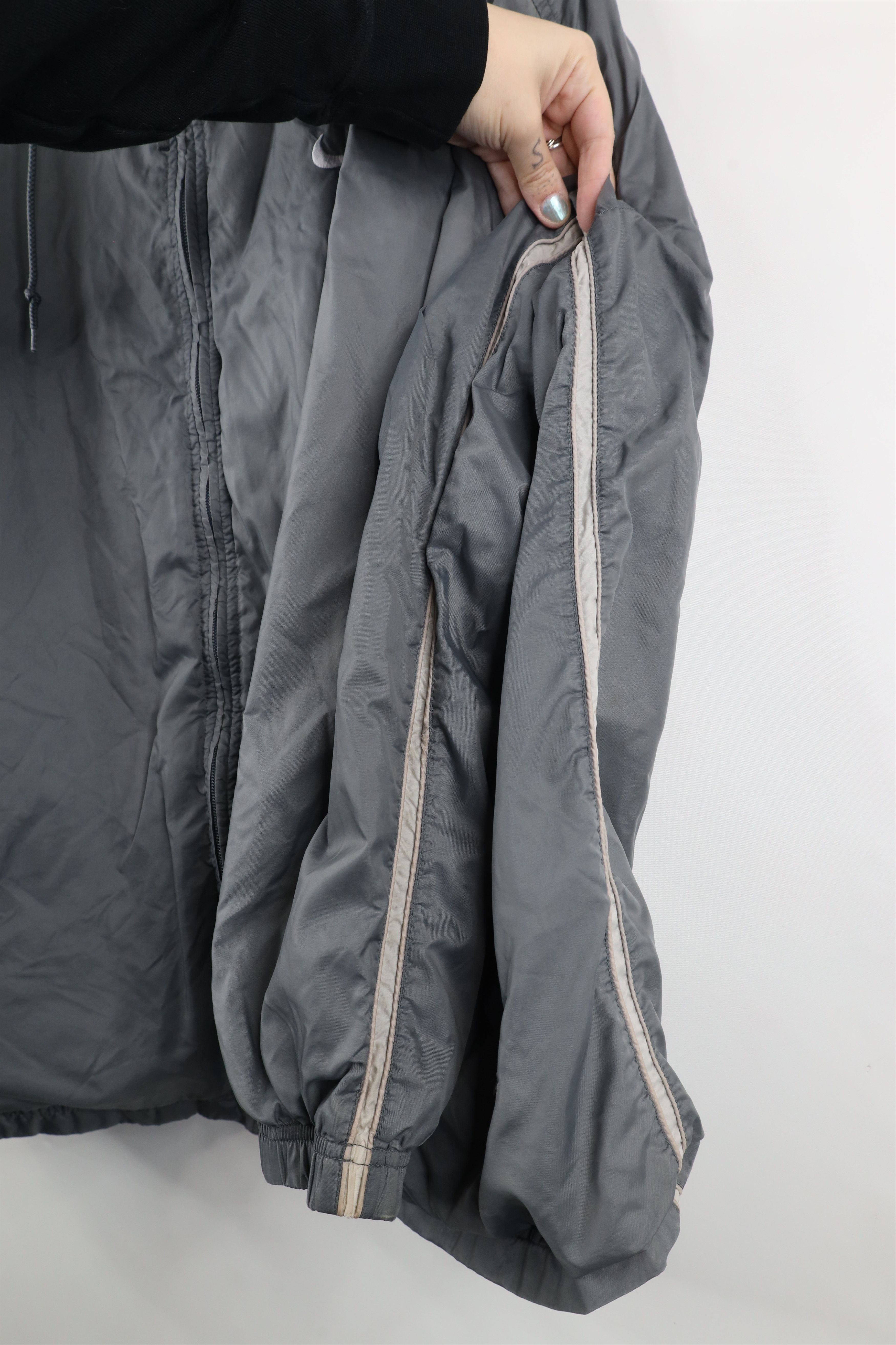 Nike × Vintage Vintage 90s Nike Scott Mini Swoosh Lined Hooded Jacket Gray Size US XXL / EU 58 / 5 - 8 Thumbnail