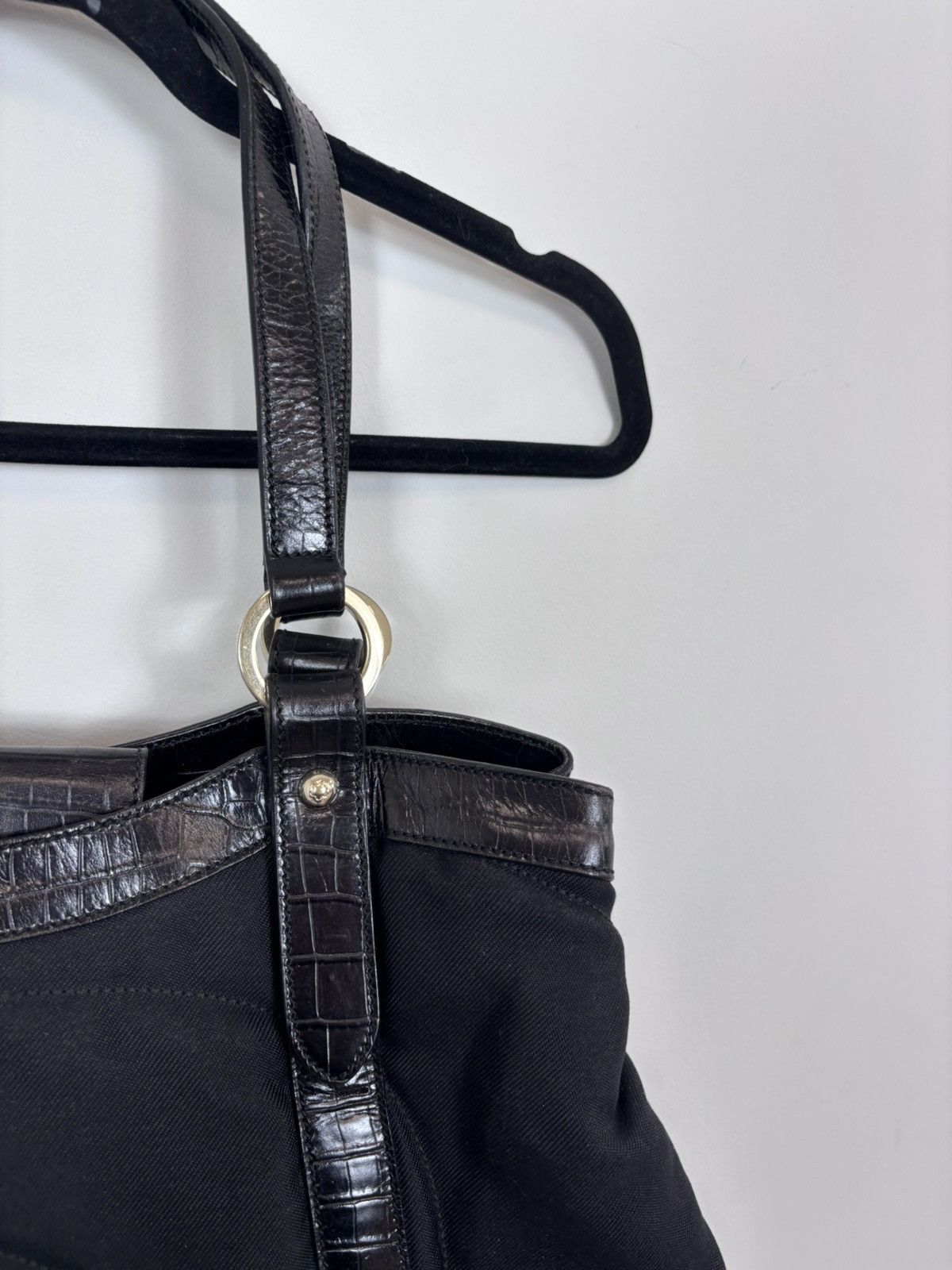 Montblanc Montblanc Starisma Black Canvas Leather Tote Handle Bag Size ONE SIZE - 3 Thumbnail