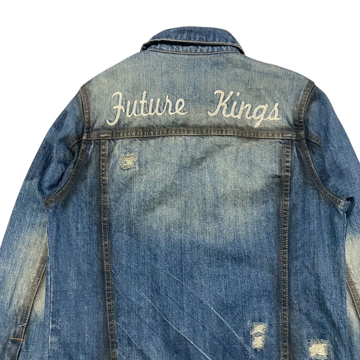 In The Attic IN THE ATTIC Denim Jacket Coated Distressed 'Future Kings' Size US M / EU 48-50 / 2 - 6 Thumbnail