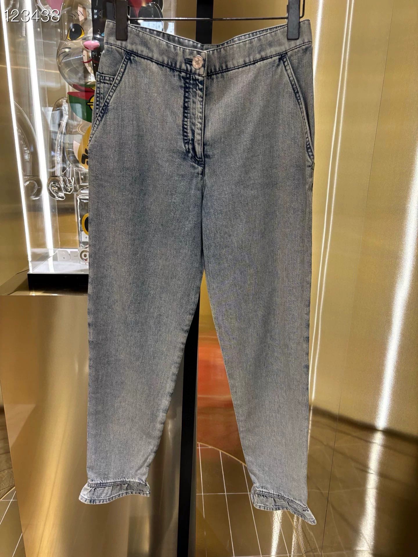 Chanel Chanel Ruffled Logo Jeans 22A Size 38" / US 16 / IT 52 - 1 Thumbnail