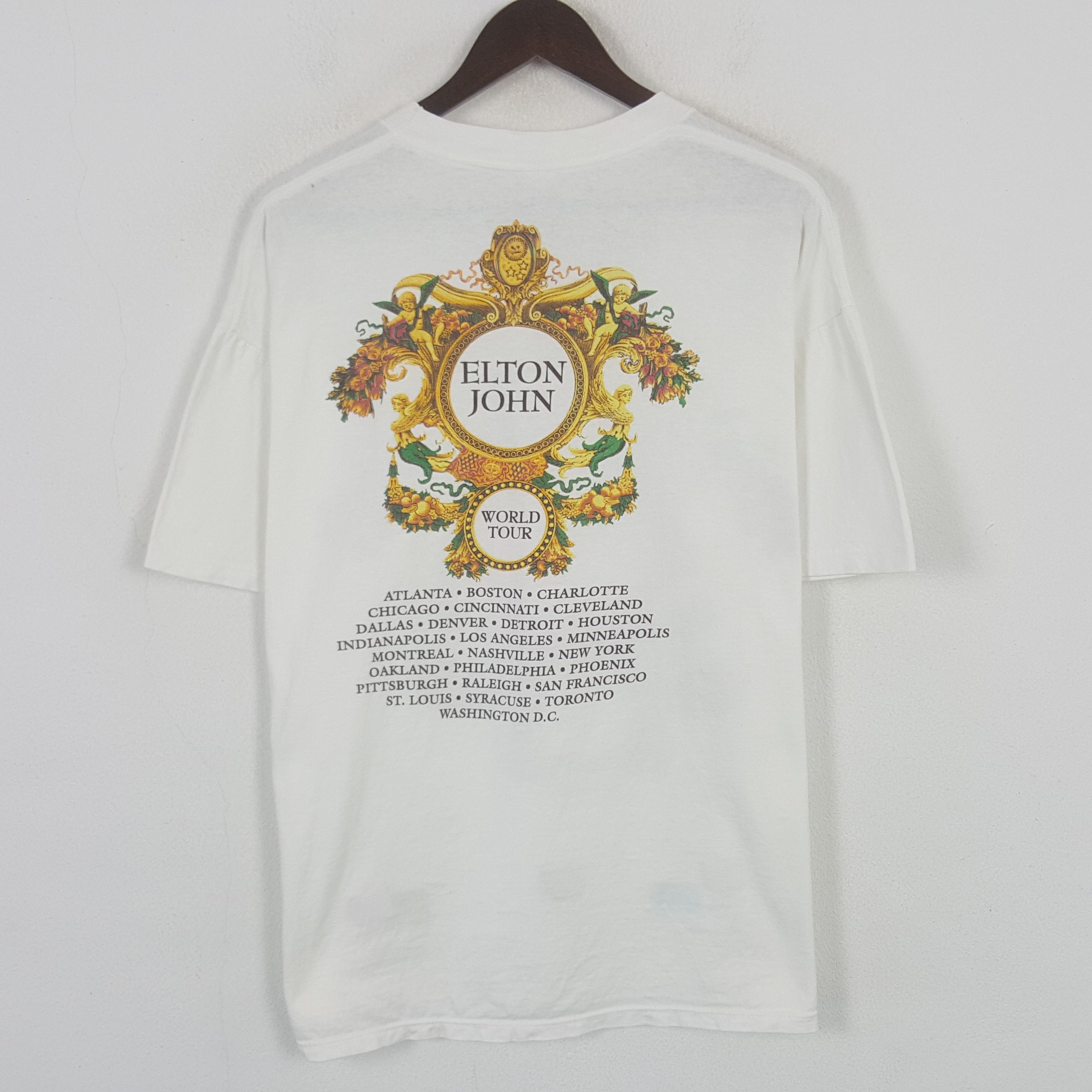 Band Tees Vintage Elton John Gianni Versace World Tour T-shirt Size US L / EU 52-54 / 3 - 3 Thumbnail
