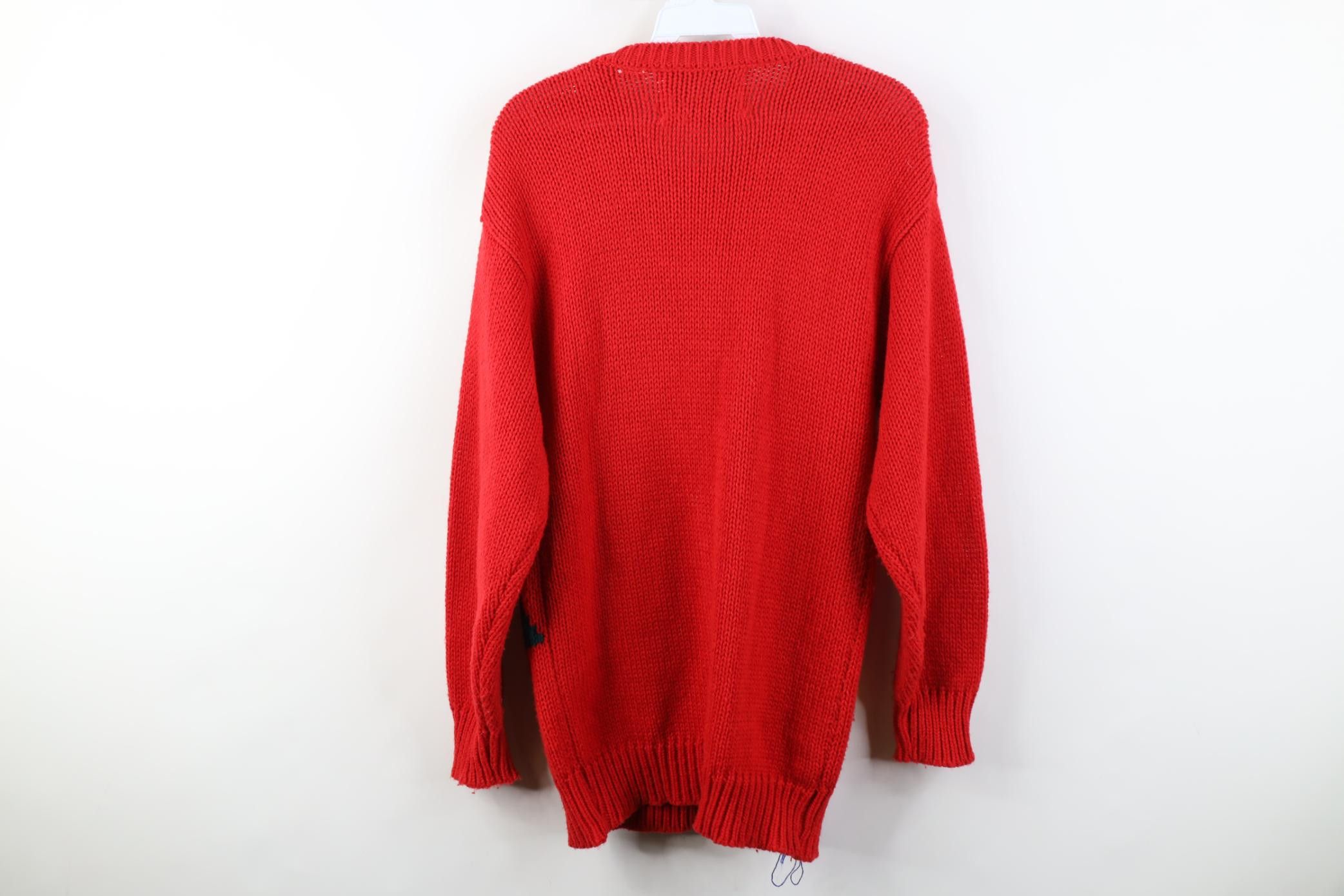 Vintage Vintage 90s Streetwear Christmas Bear Knit Sweater Red Size S / US 4 / IT 40 - 13 Thumbnail