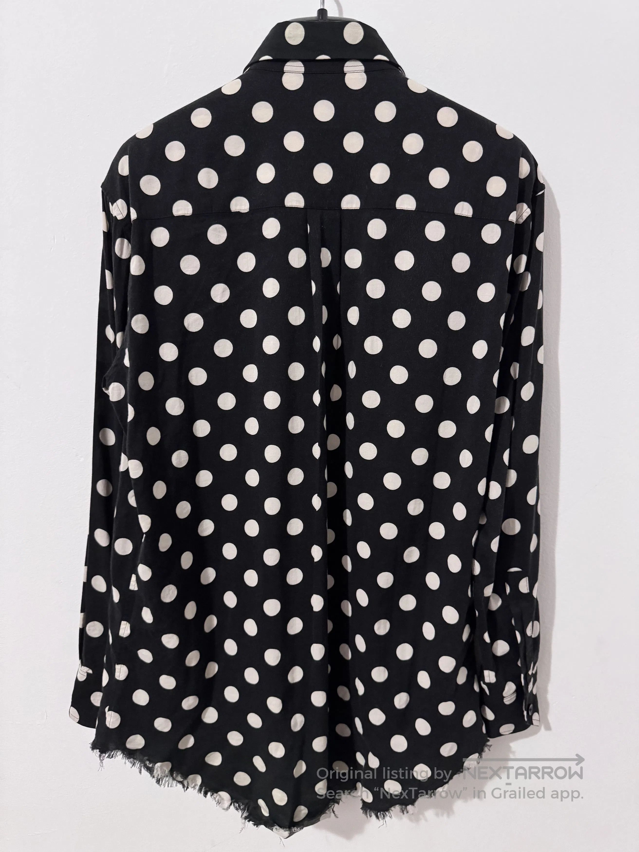 Saint Laurent Paris Saint Laurent Polka Dot Shirt with Fringes. Size US M / EU 48-50 / 2 - 2 Thumbnail