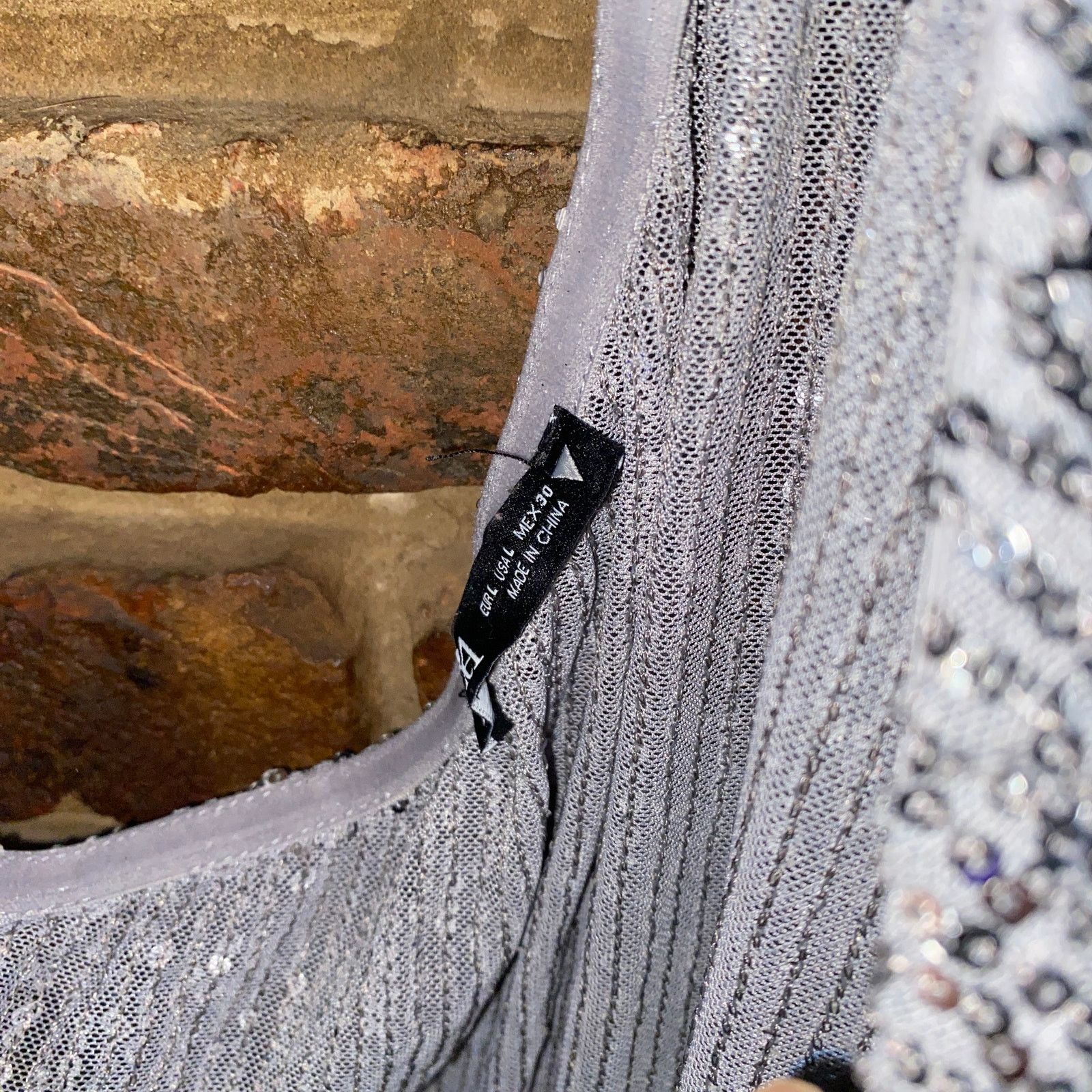 Zara Zara Silver Sequined One Shoulder Long Sleeve Bodysuit Large Size L / US 10 / IT 46 - 6 Thumbnail