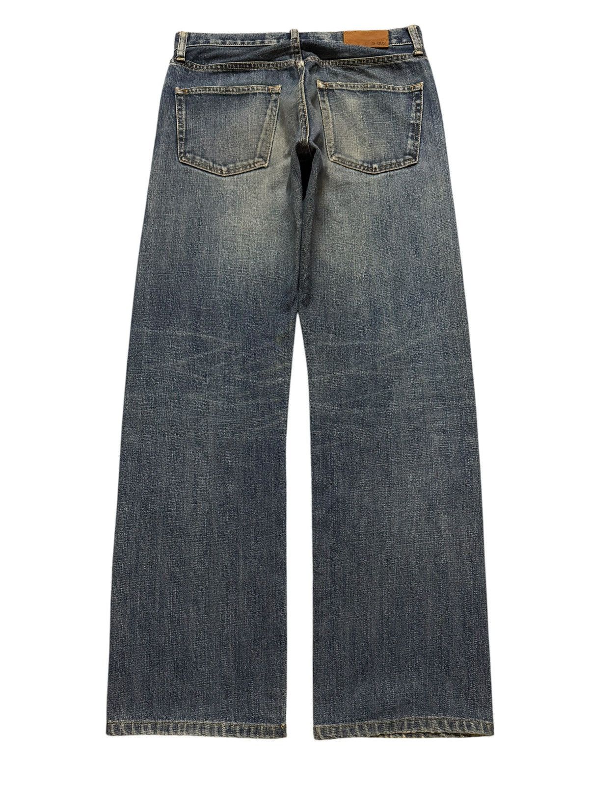 Uniqlo Vintage Y2K Japan Uniqlo Blue Faded Wash Distress Wide Leg Size US 30 / EU 46 - 2 Thumbnail