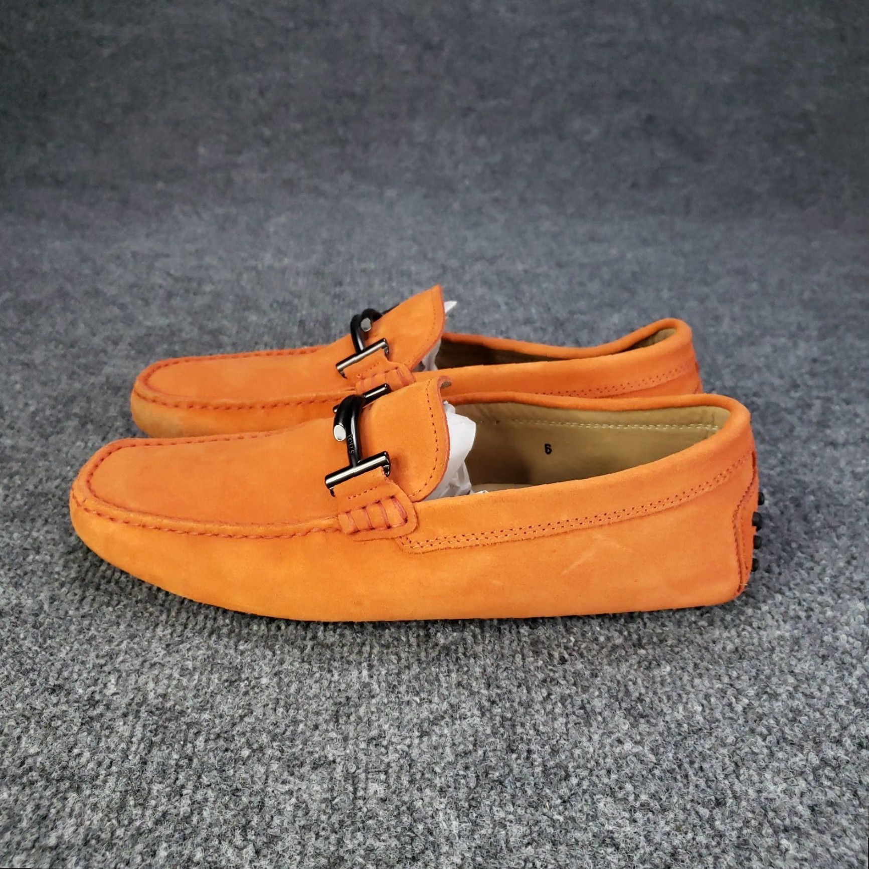 Vintage Tod's Gommino Loafers Mens Size 6 Orange Suede Slip On Casual Size US 6 / EU 39 - 4 Thumbnail