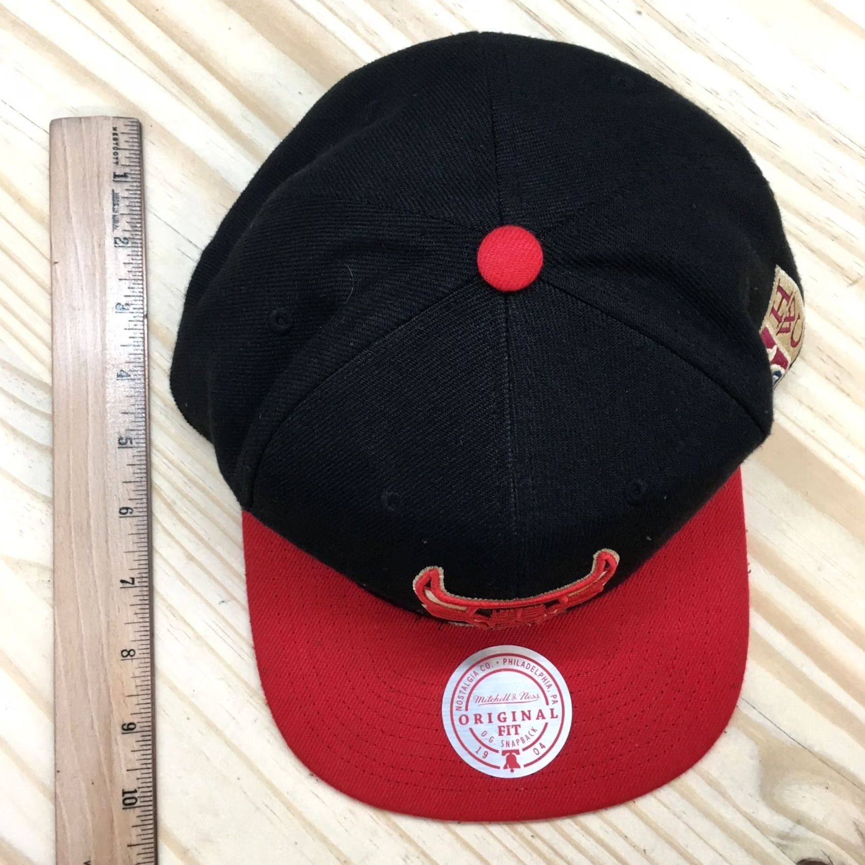 Mitchell & Ness Mitchell & Ness Chicago Bulls Snapback Hat Mens Black OS Adjustable Flat Brim Size ONE SIZE - 4 Thumbnail