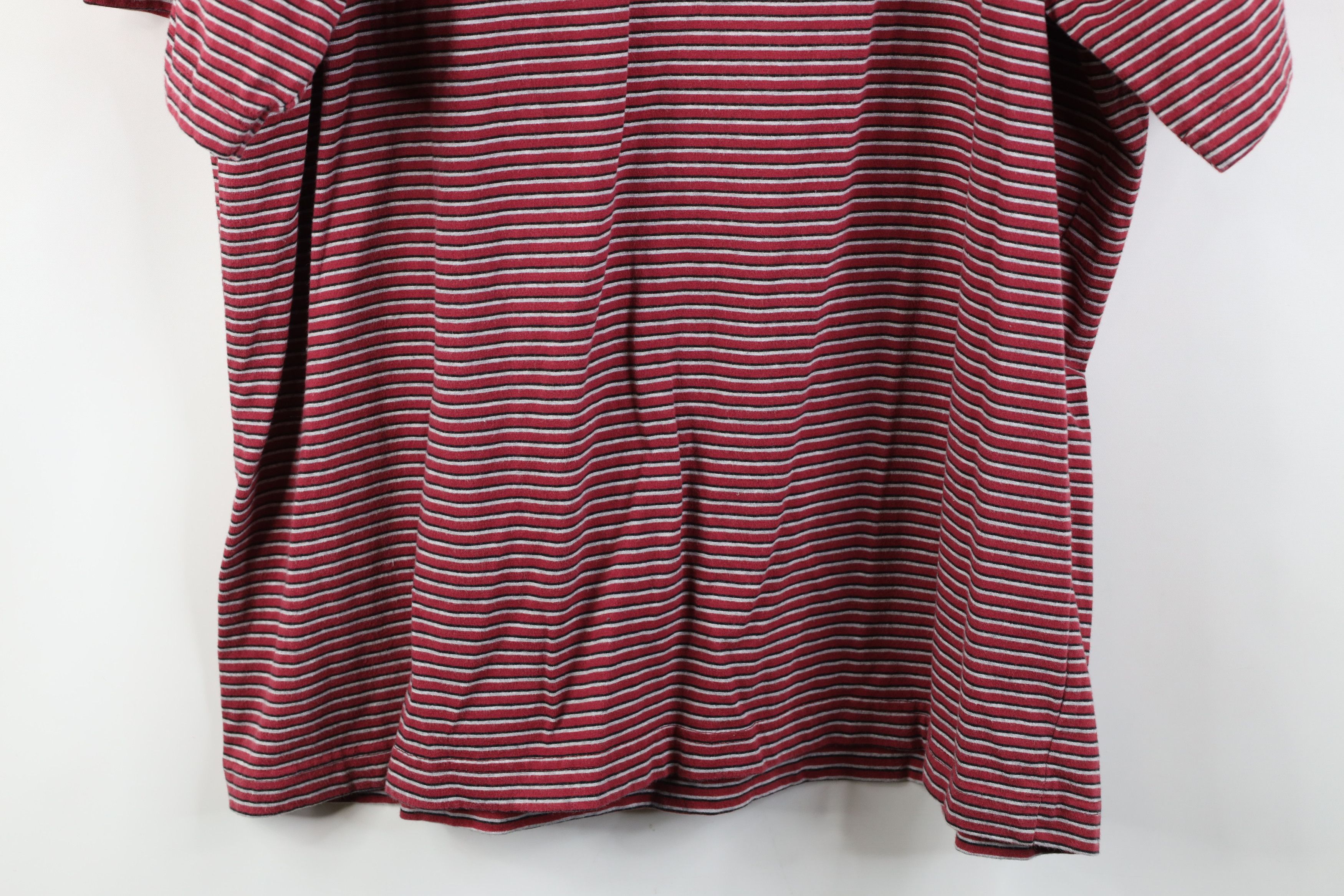 Vintage Vintage 90s Streetwear Heavy Striped Cotton T-Shirt Red Size US XL / EU 56 / 4 - 9 Thumbnail