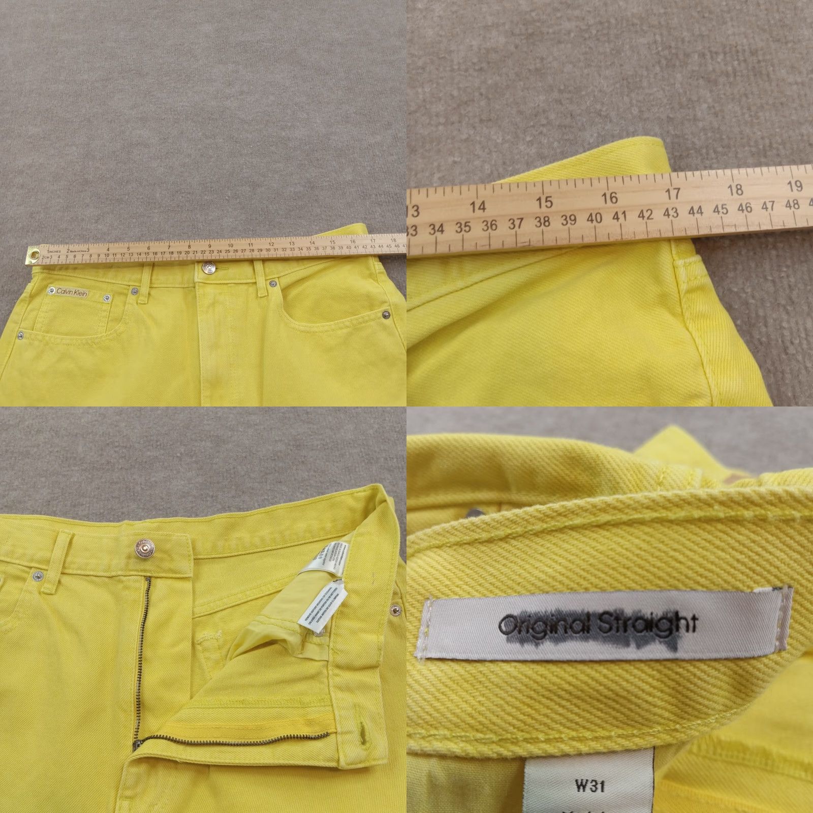 Calvin Klein Calvin Klein Jeans Yellow Denim Straight Leg Casual 31 (33x28) Mens Size US 31 - 8 Thumbnail