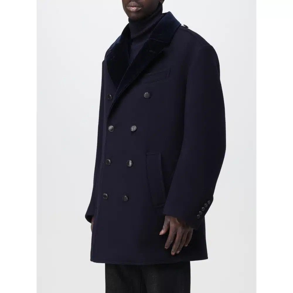 Tom Ford o1loc1c1125 OPR003 Wool Felt Officer Peacoat in Blue Size US L / EU 52-54 / 3 - 5 Thumbnail