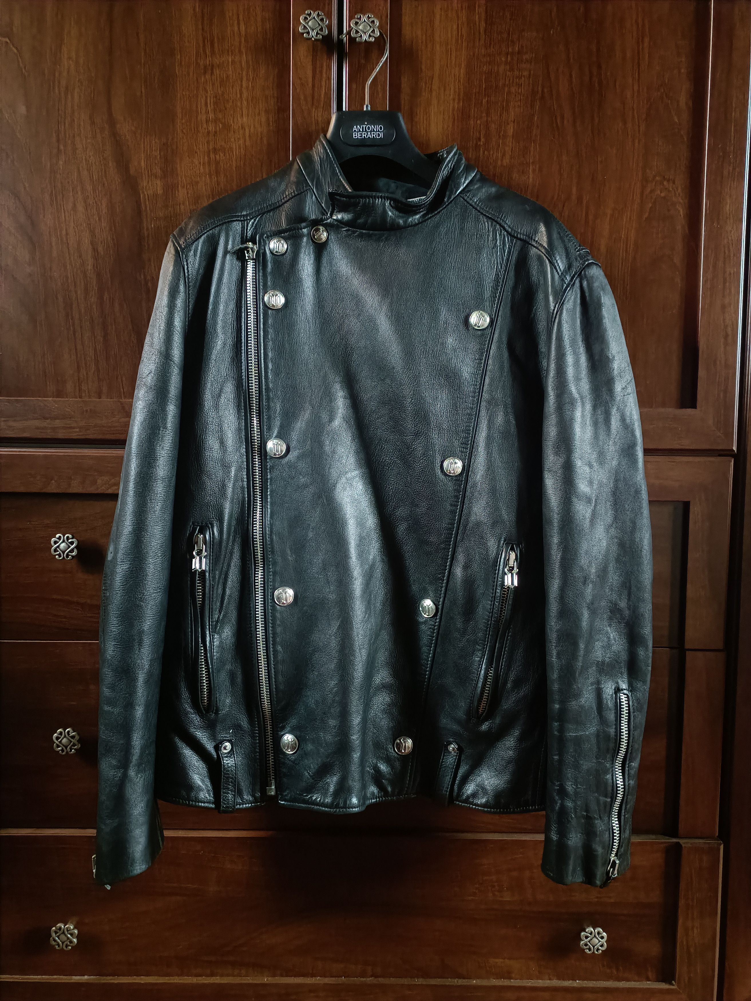 Versace Gianni Versace 1990' 1 of 1 Leather Jacket Ace Of Spades Size US M / EU 48-50 / 2 - 1 Thumbnail