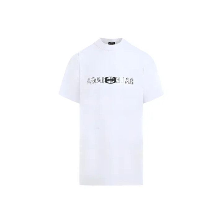 Balenciaga Balenciaga White Logo Crew Neck Short Sleeve T-Shirt Size US M / EU 48-50 / 2 - 1 Thumbnail