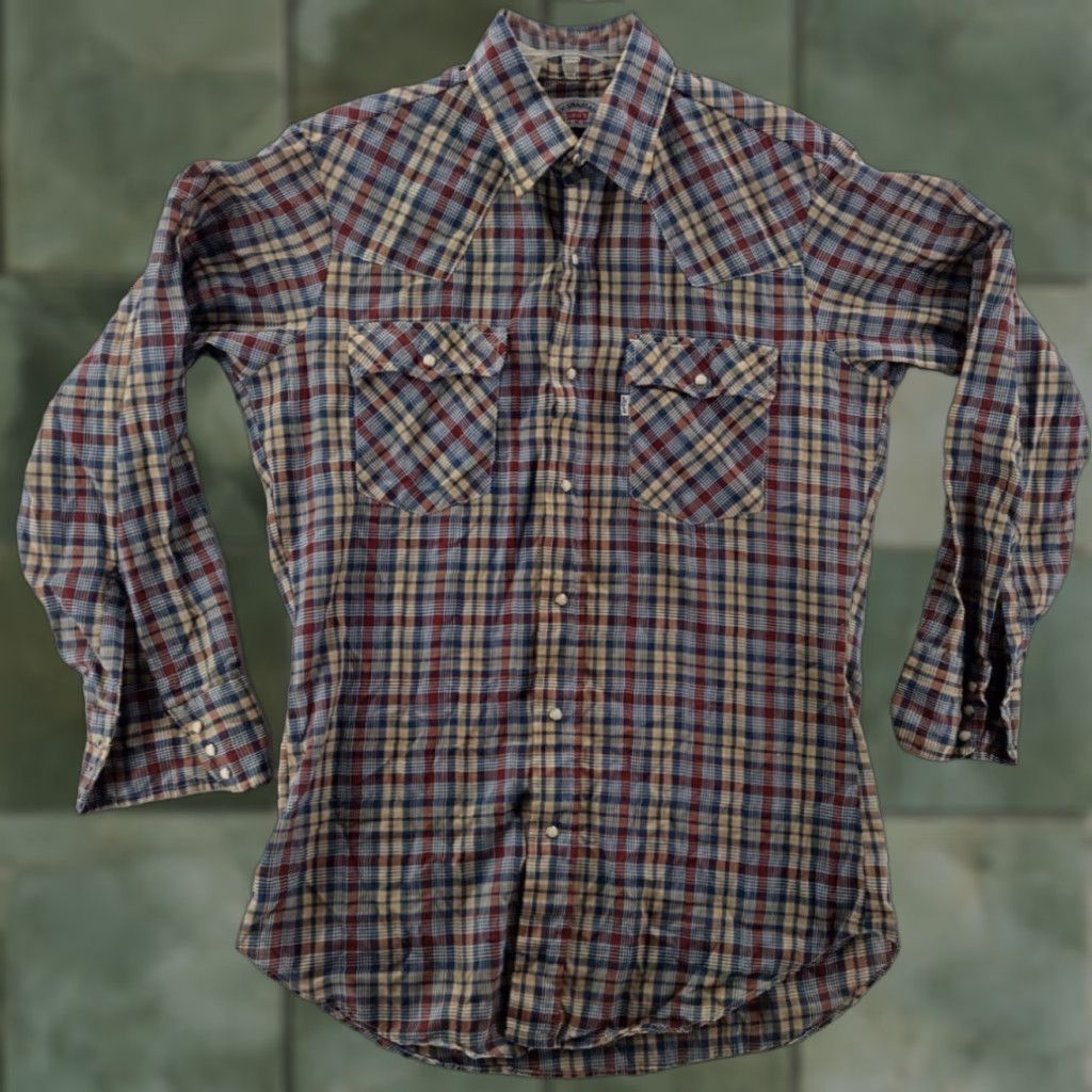 Levi's Vintage Levi Strauss Mens Medium Long Sleeve Plaid Cowboy Western Shirt Size US M / EU 48-50 / 2 - 1 Thumbnail