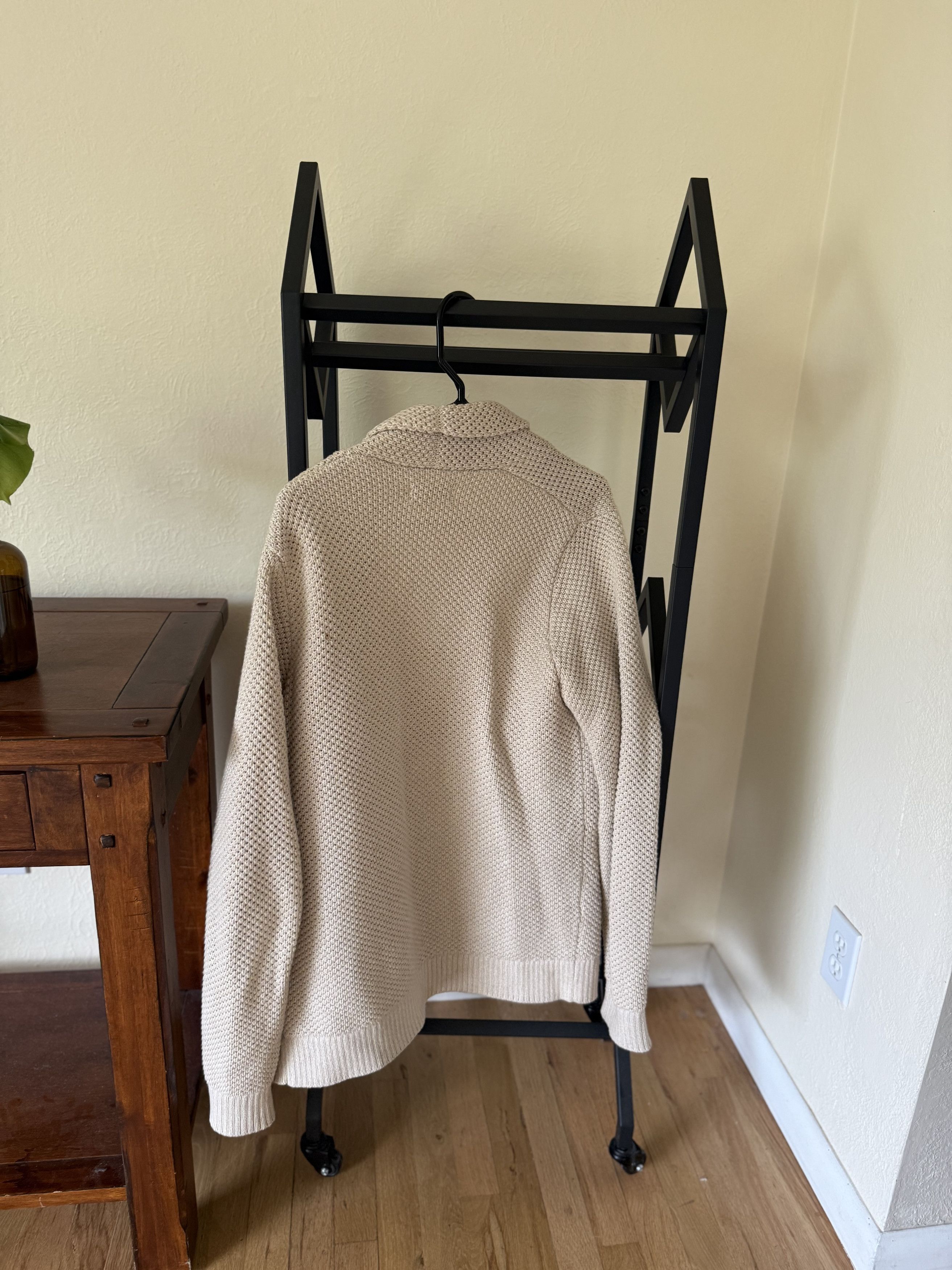 Taylor Stitch Taylor Stitch Shawl Collar Cardigan — Natural Waffle Knit Size US M / EU 48-50 / 2 - 2 Thumbnail