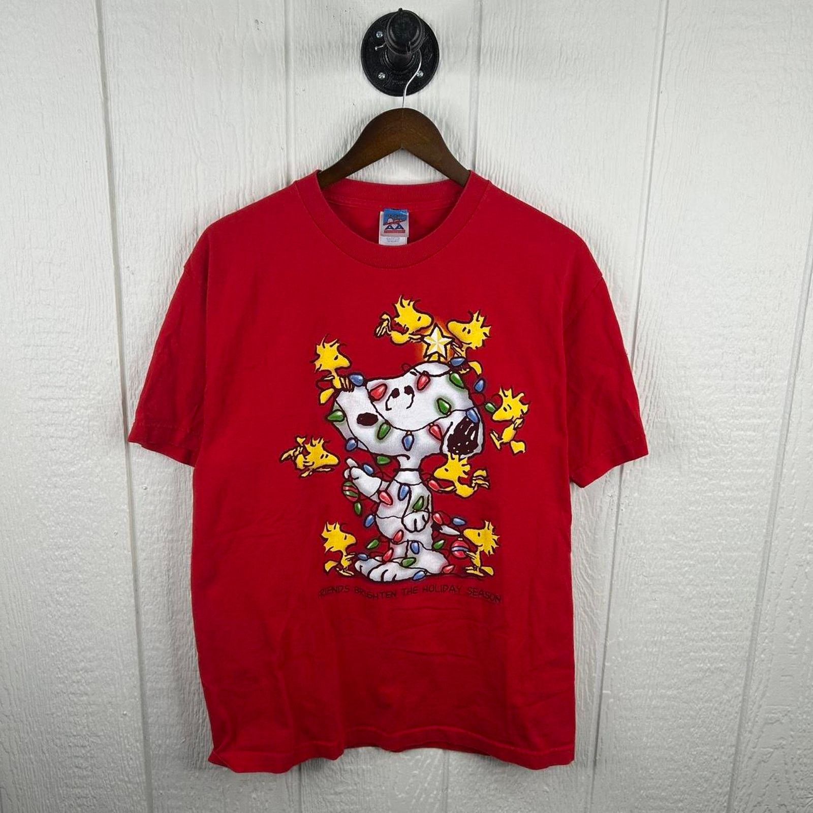 Alstyle Y2K Red Snoopy & Woodstock Christmas Holiday Tee Size Large Size US L / EU 52-54 / 3 - 1 Thumbnail