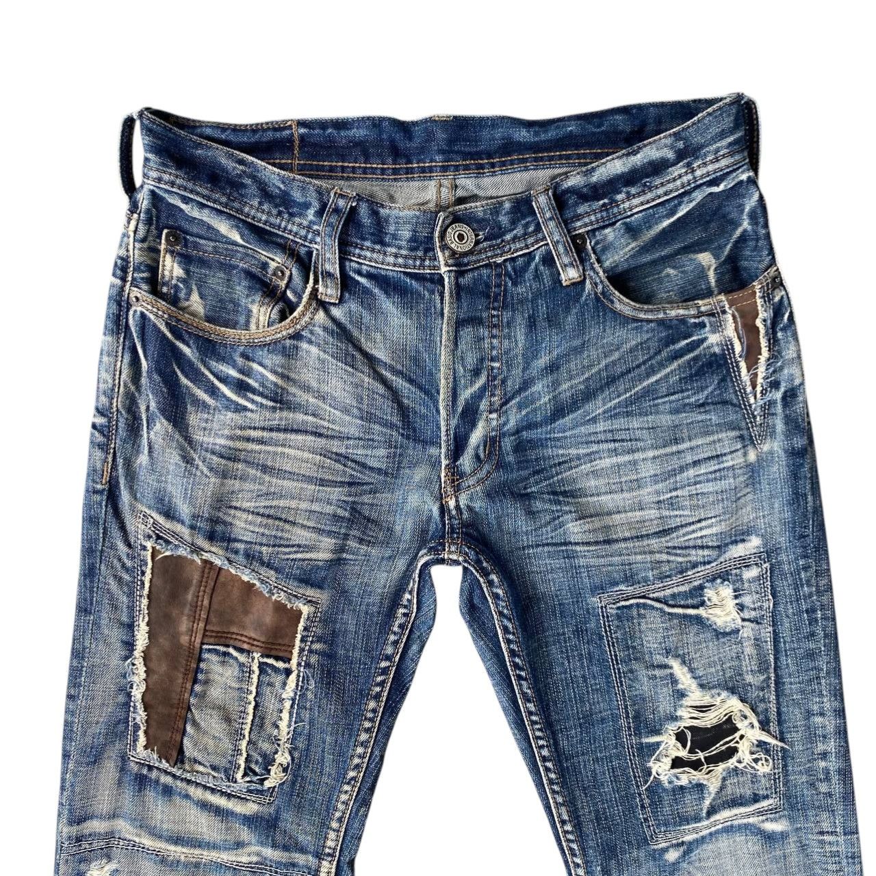 Japanese Brand Difference Rupert Japan Distressed Boro Denim Crust Punk Size US 28 / EU 44 - 5 Thumbnail