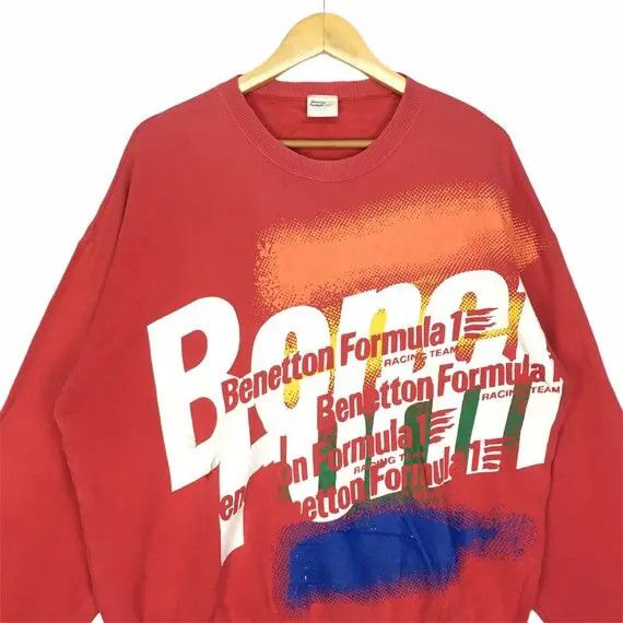Benetton Vtg 80' BENETTON FORMULA 1 Racing Team Sweatshirt Grand Prix Size US L / EU 52-54 / 3 - 2 Thumbnail