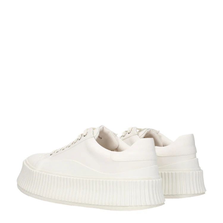 Jil Sander o1y1124 Canvas Low-Top Sneakers With Platform in White Size US 7 / EU 40 - 3 Thumbnail