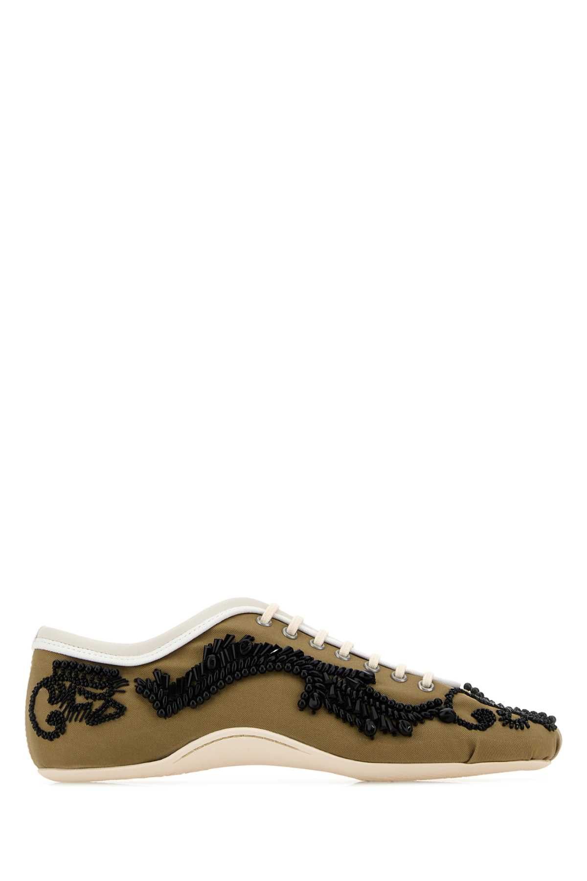 Dries Van Noten Khaki Canvas Sneakers Size US 7 / IT 37 - 1 Thumbnail