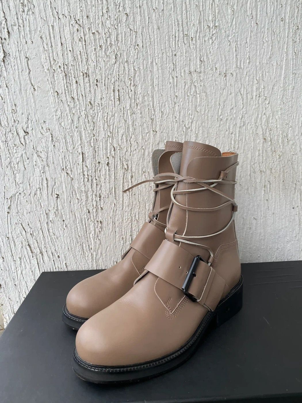 Dirk Bikkembergs leather laces buckle boots Size US 12 / EU 45 - 2 Thumbnail