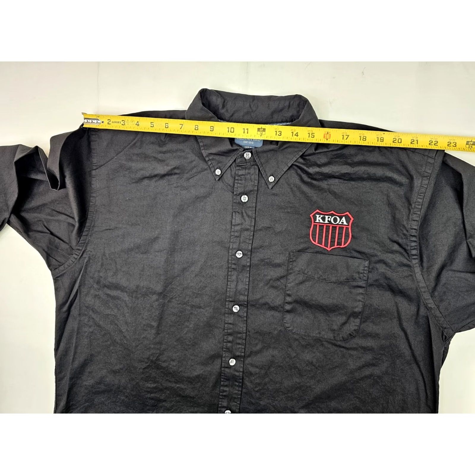 Vintage Chestnut Hill Black Button Polo Shirt Men 2XL Embroidered KFOA Football Officials Shirt EUC Size US XXL / EU 58 / 5 - 6 Thumbnail