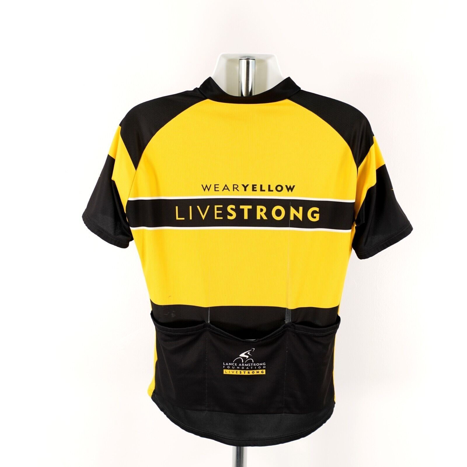 Vintage Nike Livestrong Black Yellow Polyester Mock Neck Cycling Jer Size US L / EU 52-54 / 3 - 7 Thumbnail