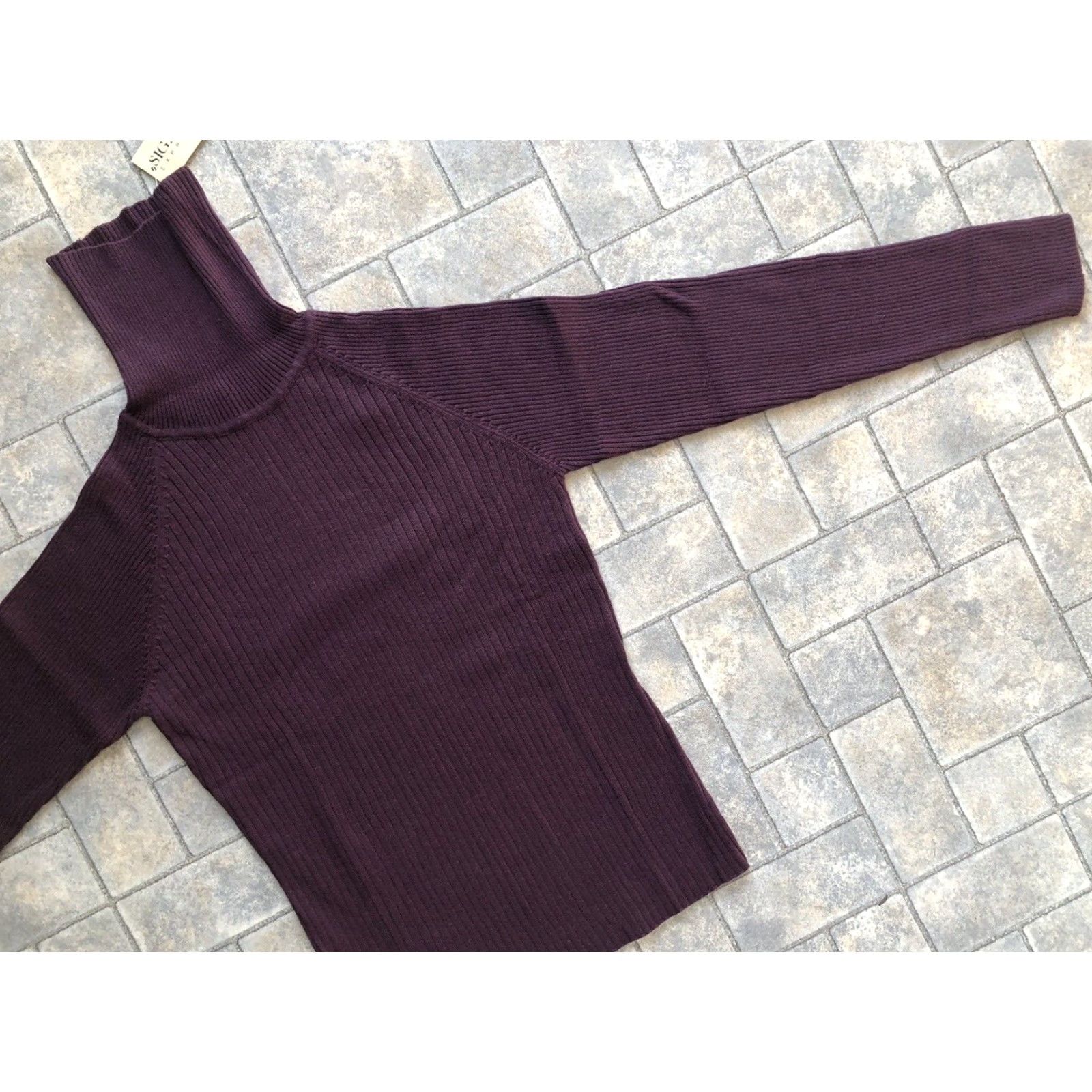 Vintage New Signature Expressions Sweater Womens Size S Turtleneck Acrylic Cotton Purple Size S / US 4 / IT 40 - 6 Thumbnail