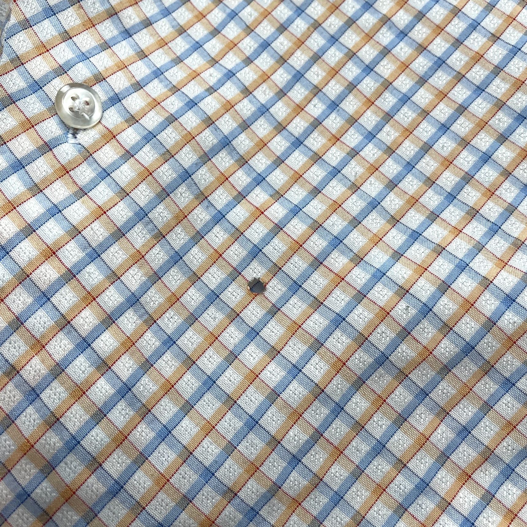 Vintage Estate Button Up Shirt Mens 2XL White Plaid Short Sleeve Collared Button-Up Front Shirt Mens Big & Tall Size US XXL / EU 58 / 5 - 2 Thumbnail