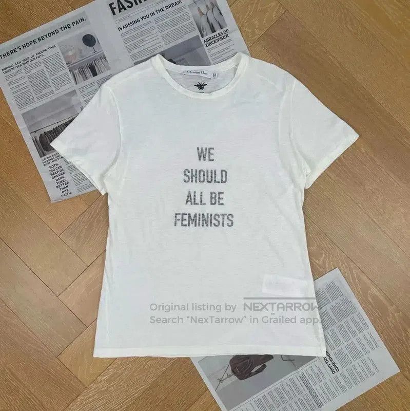 Dior Dior Feminist White Cotton T. Size S / US 4 / IT 40 - 1 Thumbnail