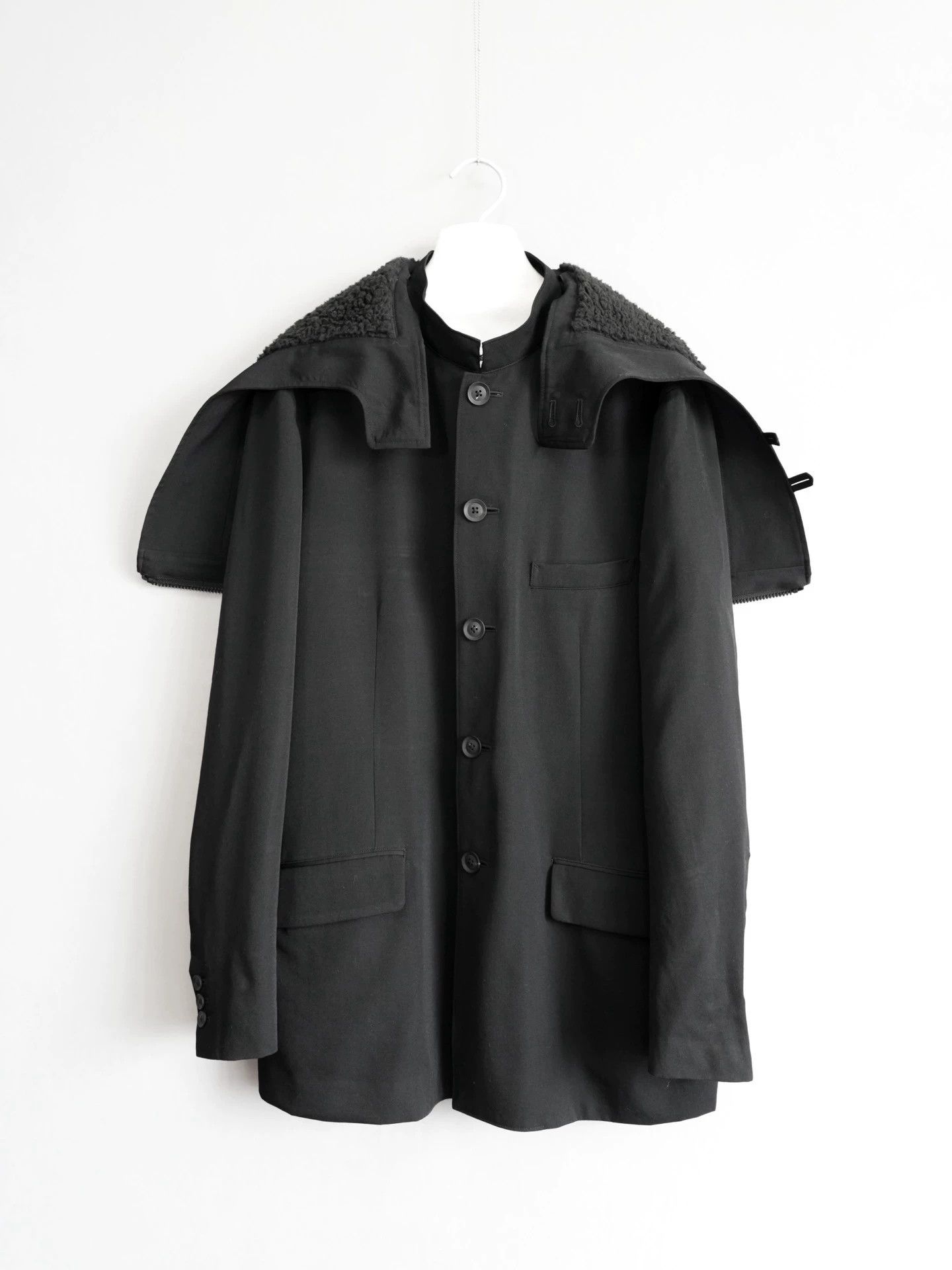 Yohji Yamamoto Yohji Yamamoto 21AW Detachable Hooded Jacket Size 4 Size US XL / EU 56 / 4 - 1 Thumbnail