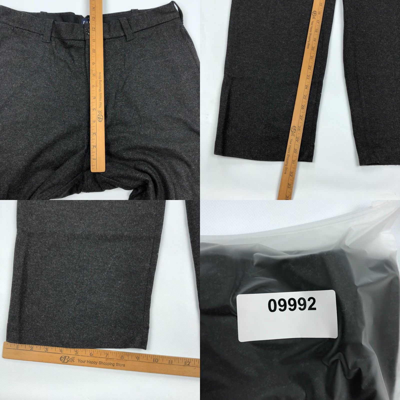 Gap VINTAGE GAP Pants Mens 34x32 Wool Blend Stretch Y2K Charcoal Size US 34 / EU 50 - 8 Thumbnail