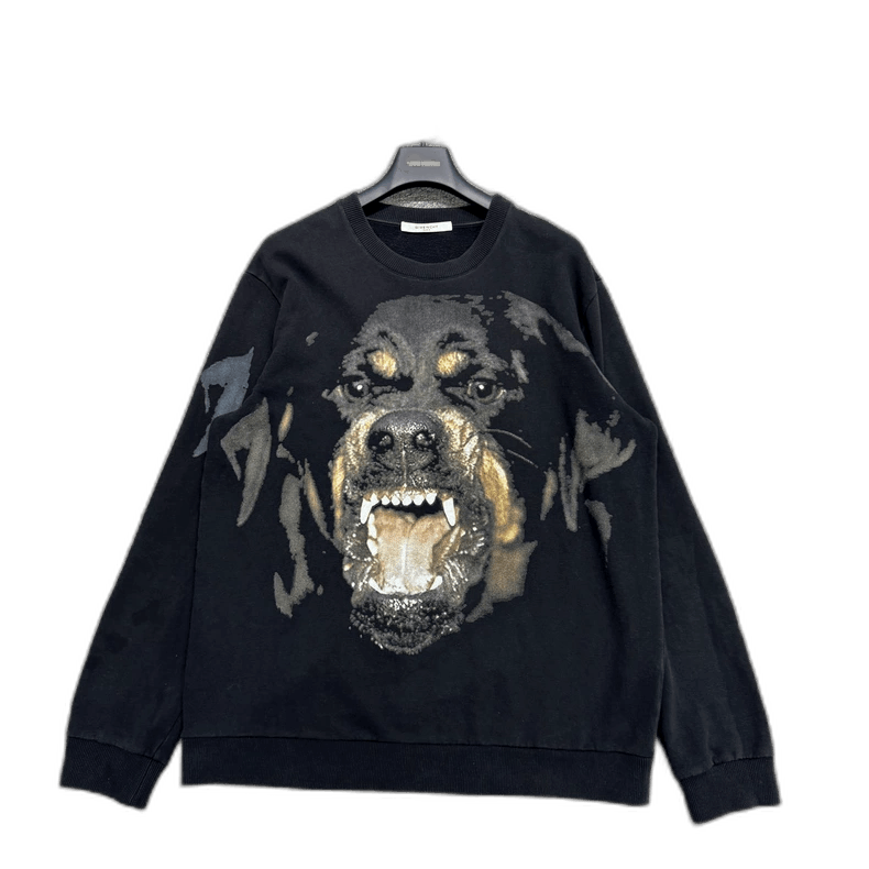 Givenchy Givenchy Givenchy Dog Print Black Sweatshirt Size XL -2507 Size US XL / EU 56 / 4 - 1 Thumbnail