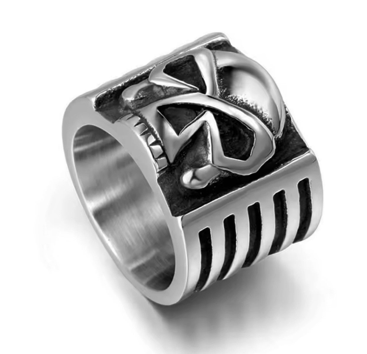 Vintage Vintage Stainless Steel Ghost Skull Ring Size ONE SIZE - 1 Thumbnail