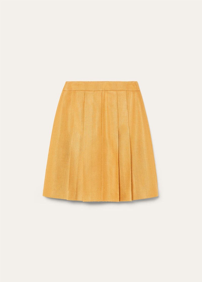 Loro Piana o1srvl11e0526 FAP2794 Aida Midi Skirt in Yellow Size 28" / US 6 / IT 42 - 6 Thumbnail