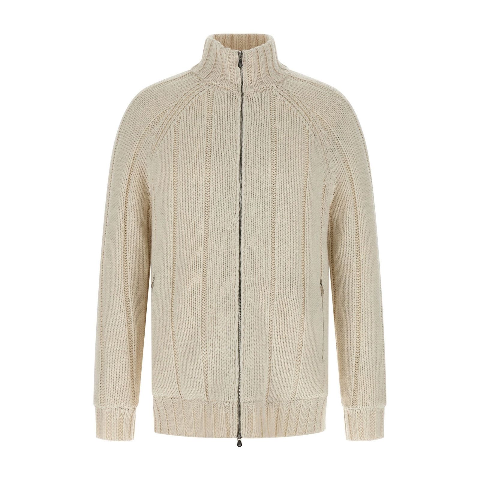 Brunello Cucinelli BRUNELLO CUCINELLI White Cashmere Knitted Down Jacket New & Size US XL / EU 56 / 4 - 1 Thumbnail
