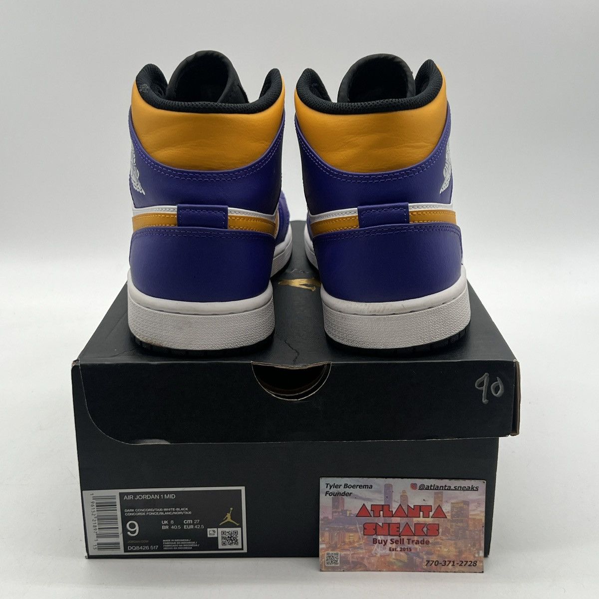 Nike Air Jordan 1 mid lakers Size US 9 / EU 42 - 3 Thumbnail