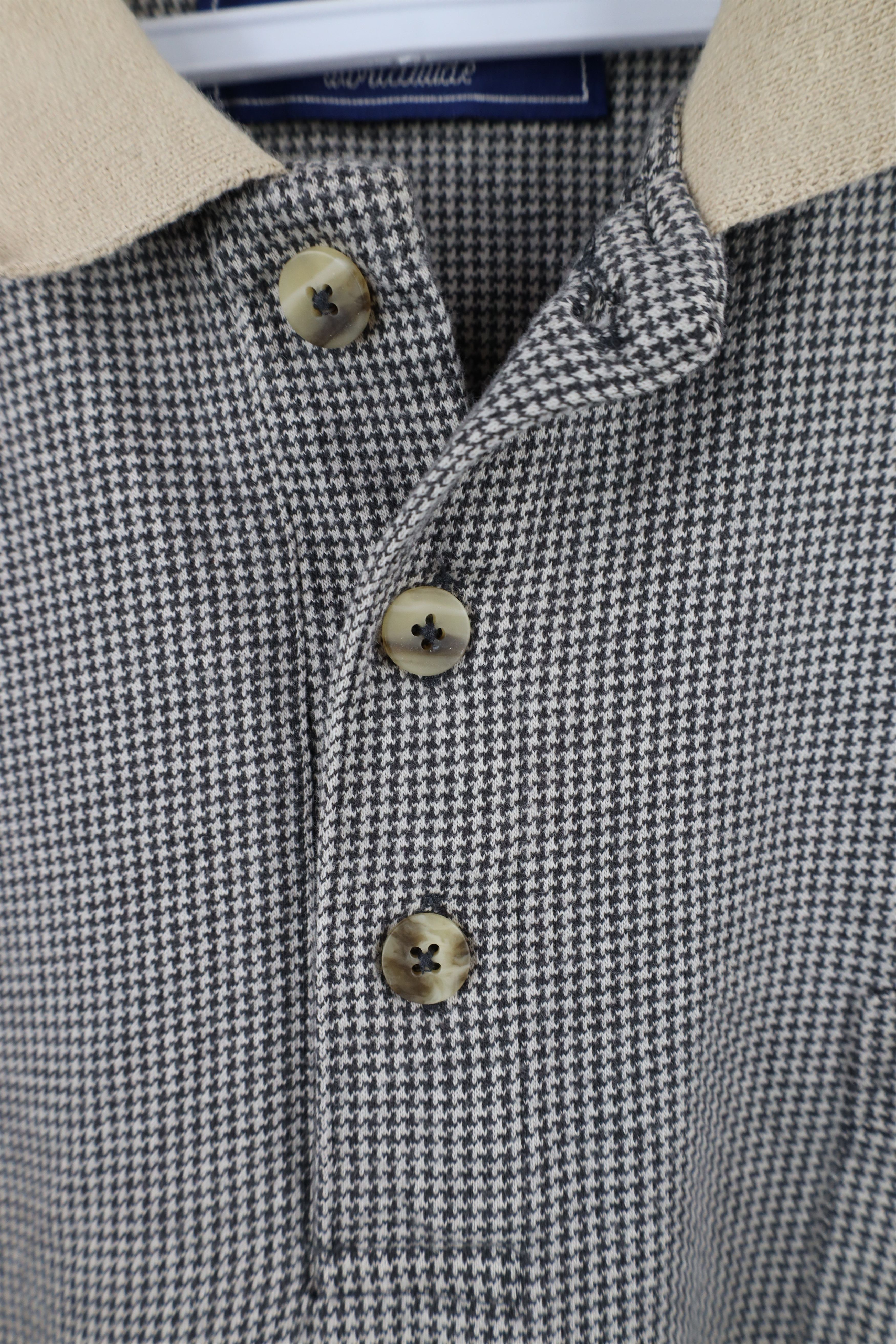 Vintage Vintage 90s Streetwear Houndstooth Knit Collared Polo Shirt Size US XXL / EU 58 / 5 - 5 Thumbnail