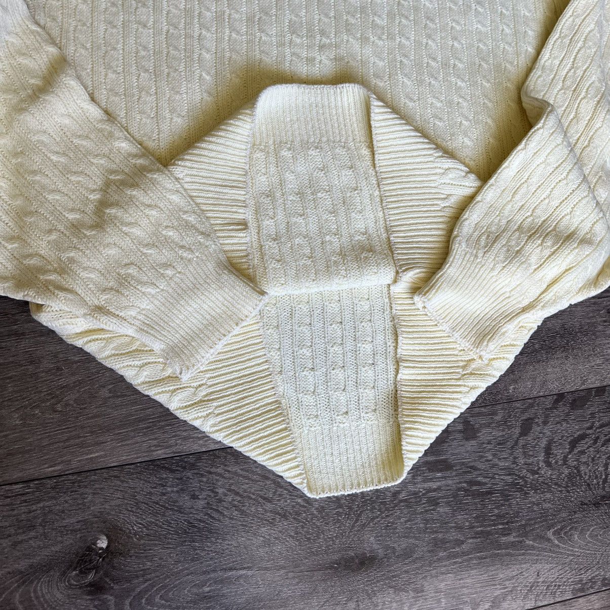 Brooks Brothers Vintage Brooks Brothers Pale Yellow Cable Knit Rope Sweater Size XS / US 0-2 / IT 36-38 - 4 Thumbnail