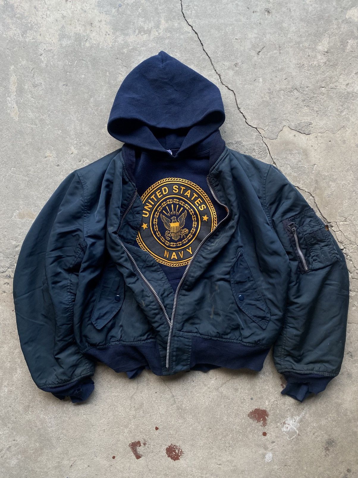Vintage Vintage US NAVY Reflective Hoodie Size US L / EU 52-54 / 3 - 2 Thumbnail