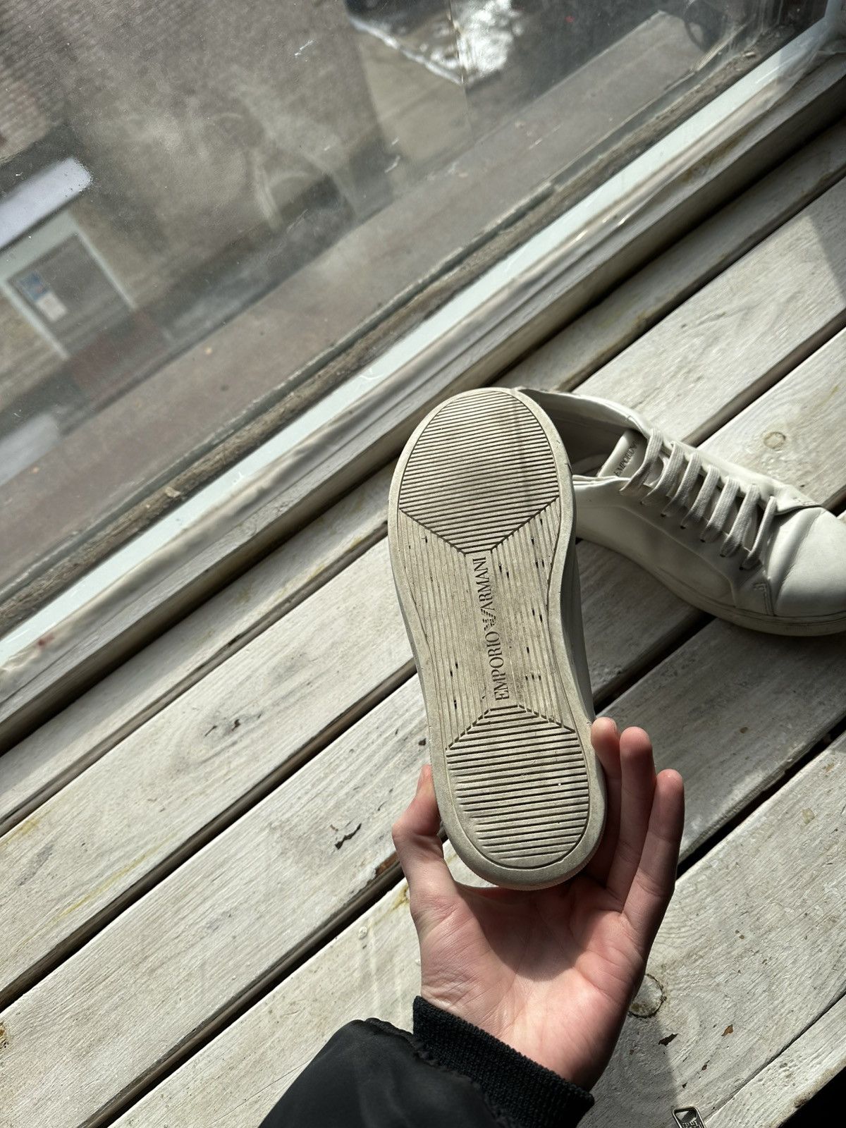 Designer × Emporio Armani × Giorgio Armani 🚨ARMANI WHITE SHOES MINIMALISM SNEAKERS MONOGRAM LUXURY Size US 6 / EU 39 - 6 Thumbnail