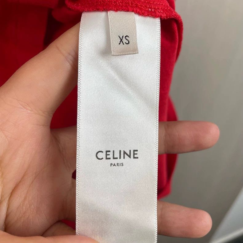 Celine Celine Red slogan short sleeve 2504-Nextarrow Size US XS / EU 42 / 0 - 4 Thumbnail